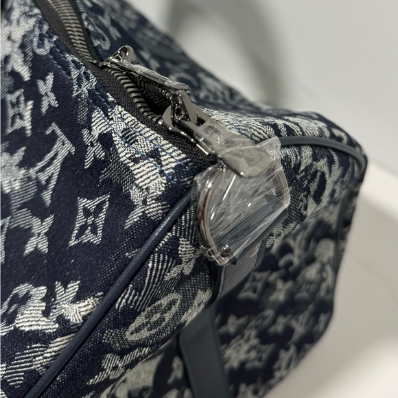 Louis Vuitton Virgil Abloh Blue Monogram Tapestry Canvas Keepall Bandoulière 50 - Picture 5 of 11